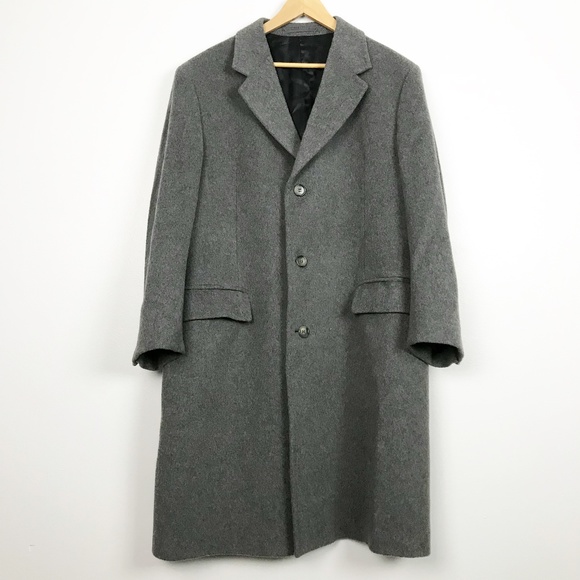 Other - Gray Cashmere Wool Blend Men's Trench Coat
